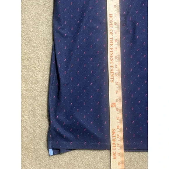 Greyson Polo Shirt Men Size 2XL‎ Navy Red Rose Floral All Over Print Performance - Picture 6 of 11
